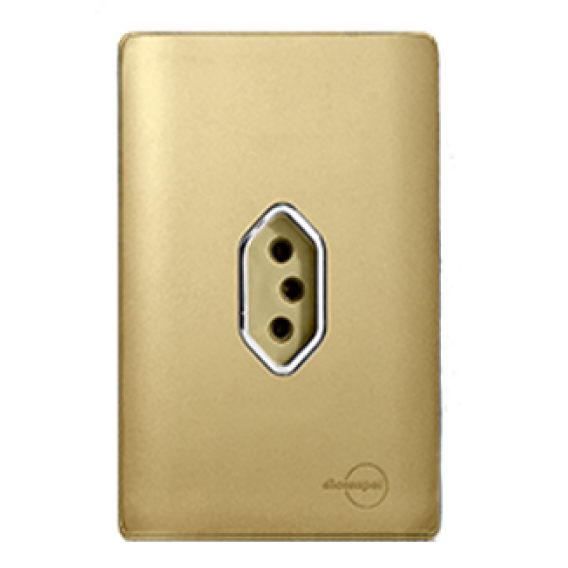 Conjunto Tomada 20A 4x2 - Novara Especiais Dourada